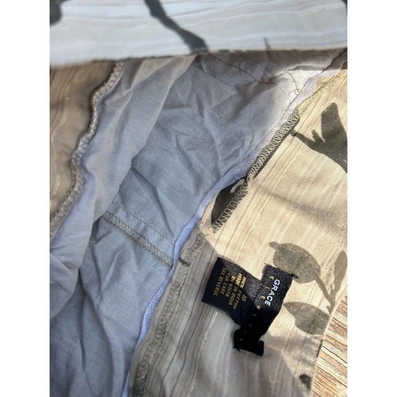 Grace‎ Elements Skirt Cotton Size 10 Floral Tan Brown Gold Floral Spring Zipper - Picture 5 of 8